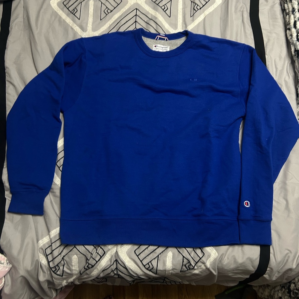 Champion Men's Blue Crewneck Sweater